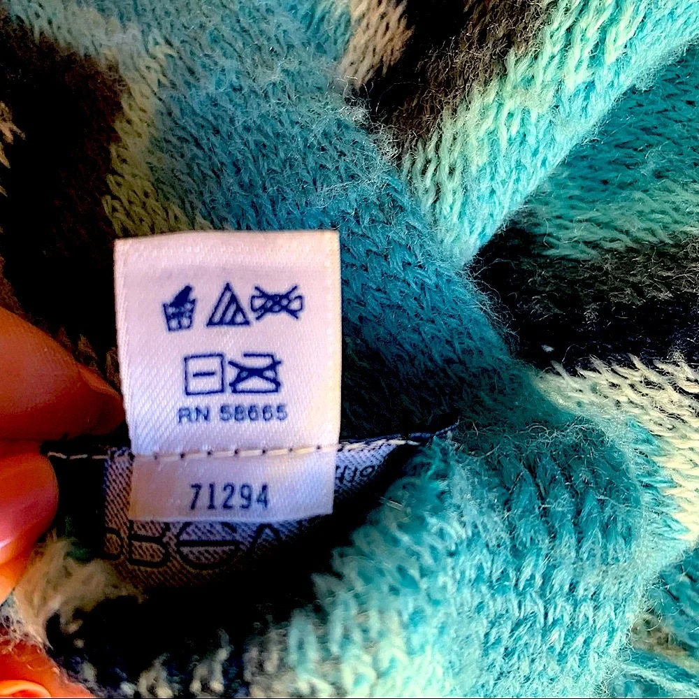 GAP blue stripe scarf & Preview green and black zig zag pattern extra long